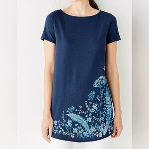 Pure Jill knit tunic boho blouse Lagen look popover cotton modal blend Large